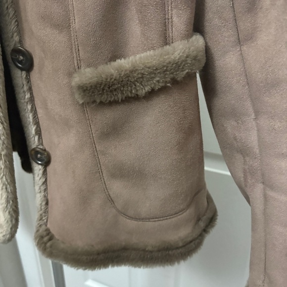 Ann Taylor Brown Teddy Jacket with Faux Fur Trim - Picture 7 of 10